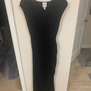 Julienne Women’s Black Side Rouched, Maxi Dress, Excellent Condition
